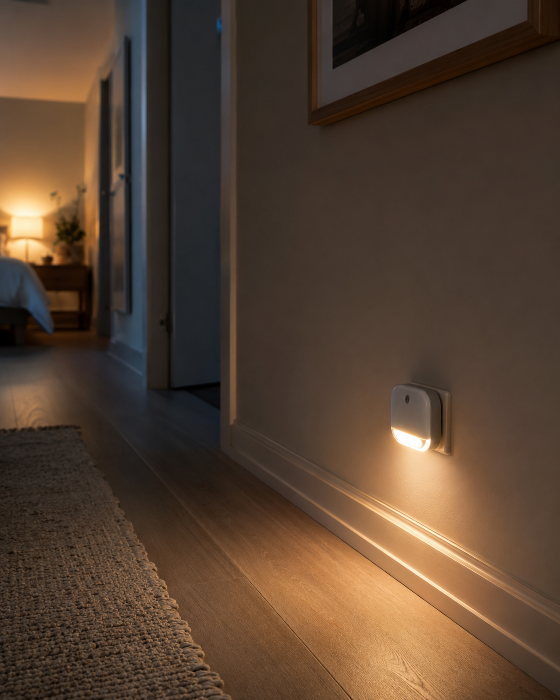 Veilleuse automatique LED pour éclairer doucement les passages la nuit